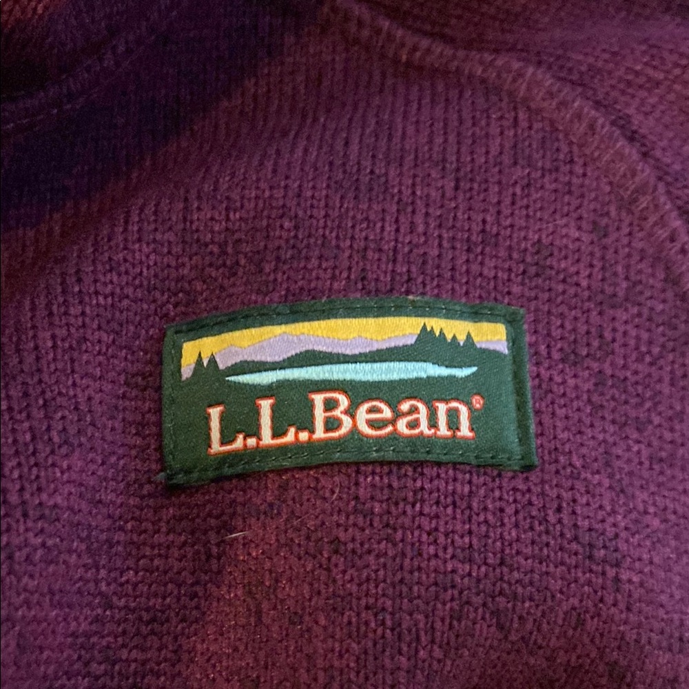 L.L. Bean Purple Utility Jacket Fleece Hooded Size L (14-16) - Picture 6 of 8